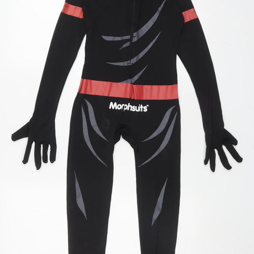Morphsuits Boys Black Geometric Polyester One Piece Size L Zip - Ninja morph suit