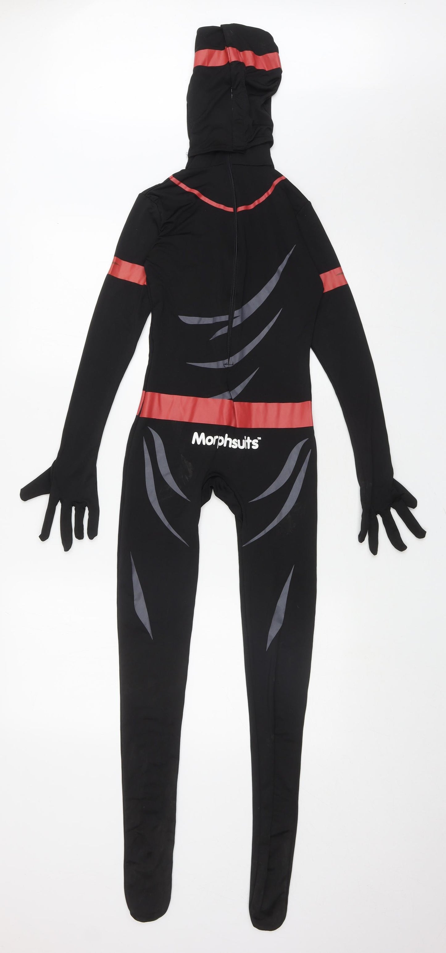 Morphsuits Boys Black Geometric Polyester One Piece Size L Zip - Ninja morph suit