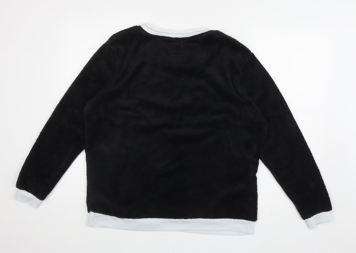 Primark Womens Black Solid Polyester Capri Pyjama Top Size L - Central Perk Friends