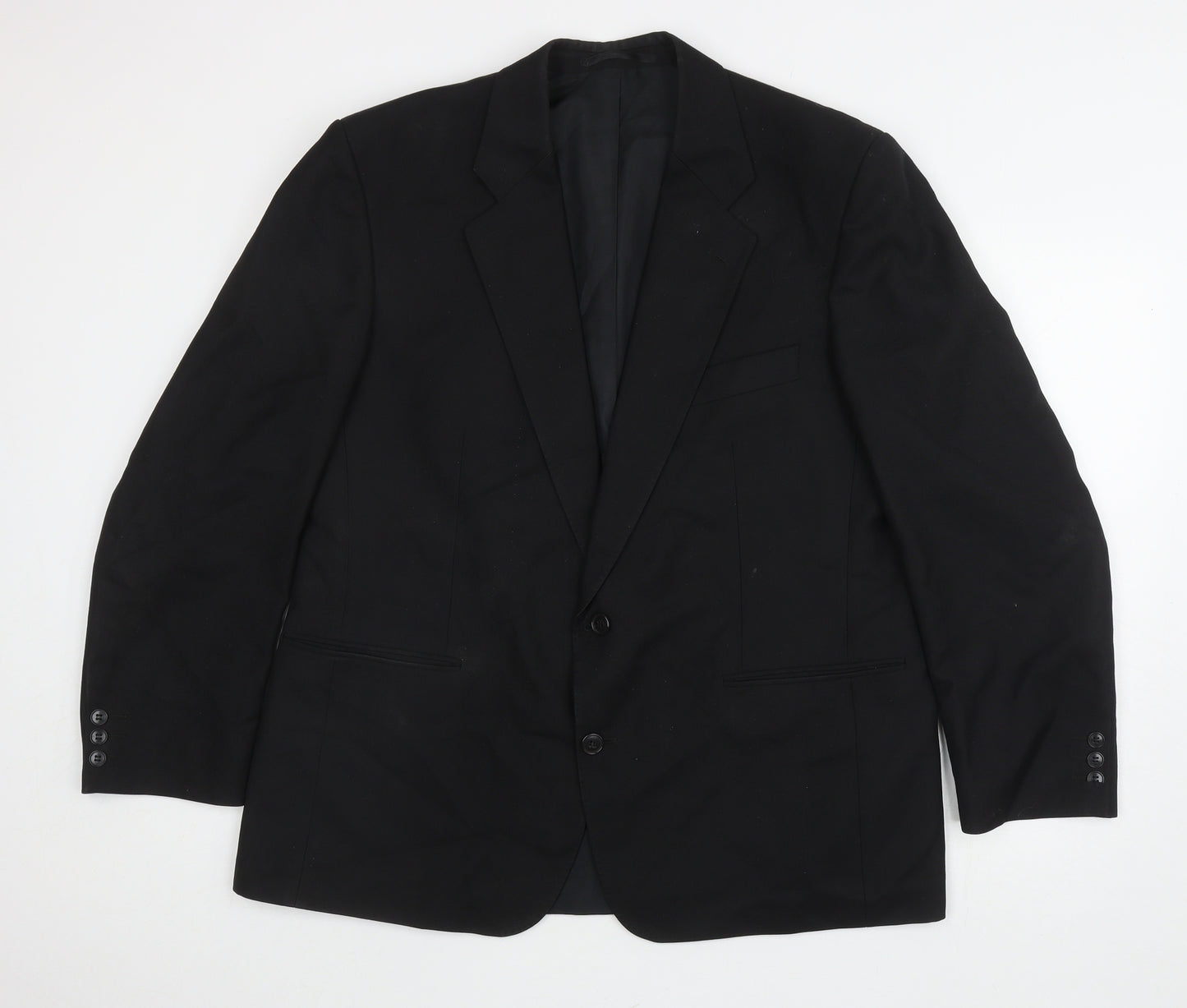 Preworn Mens Black Polyester Jacket Suit Jacket Size XL