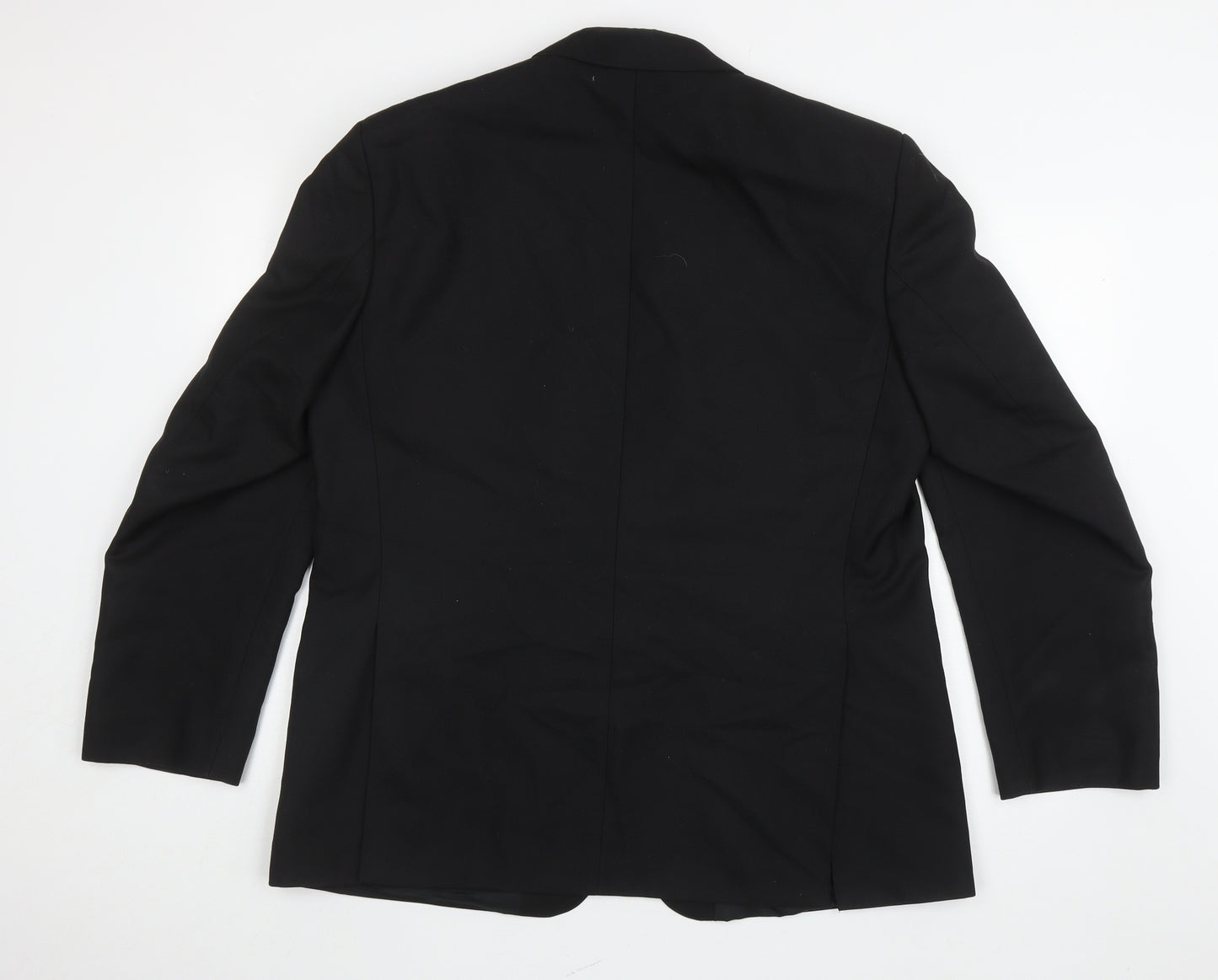 Preworn Mens Black Polyester Jacket Suit Jacket Size XL
