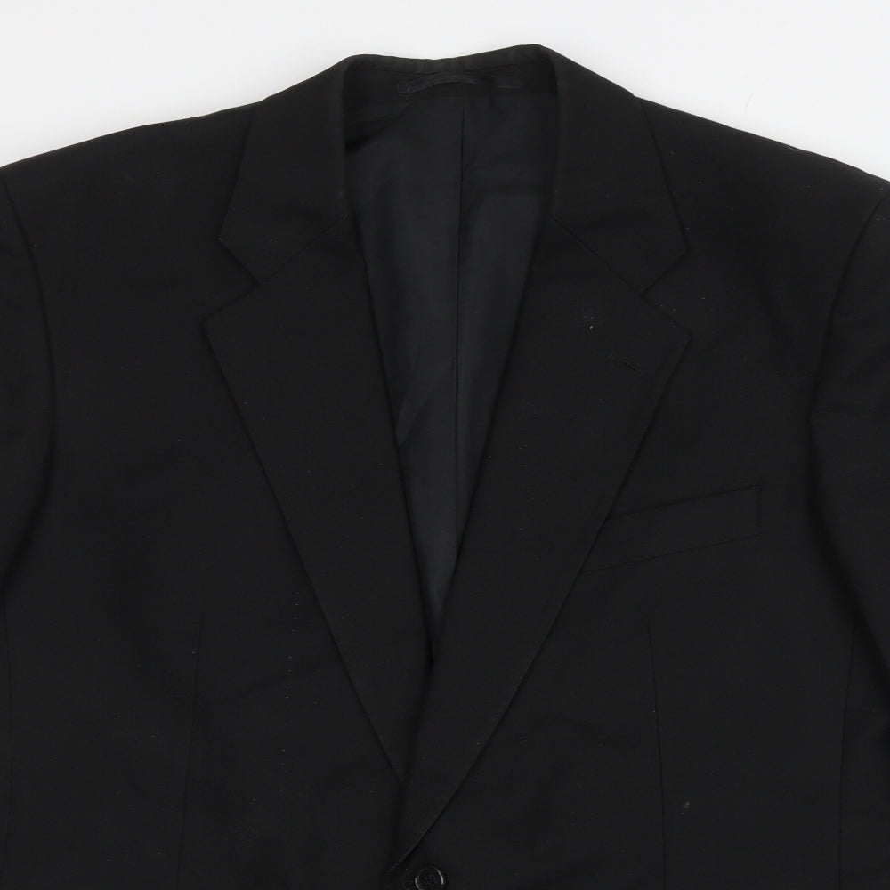 Preworn Mens Black Polyester Jacket Suit Jacket Size XL