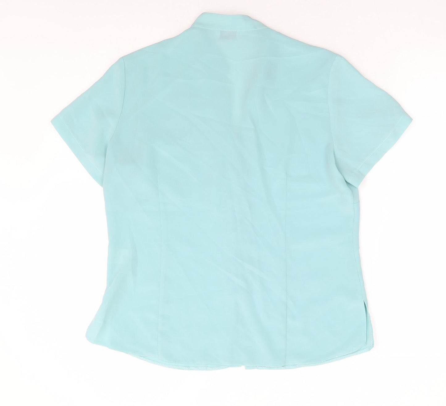 Bonmarché Womens Blue Polyester Basic Button-Up Size 12 V-Neck