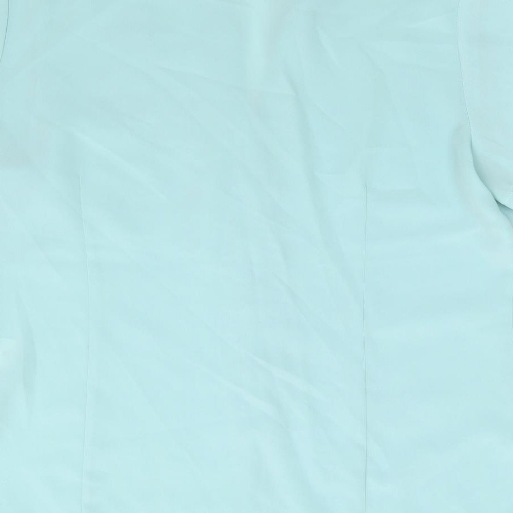 Bonmarché Womens Blue Polyester Basic Button-Up Size 12 V-Neck