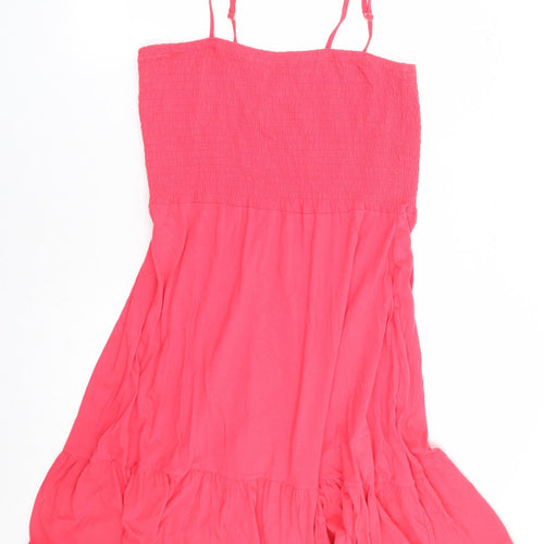 Store Twenty One Womens Pink 100% Cotton Fit & Flare Size 22 Square Neck Pullover - Shirred Bust