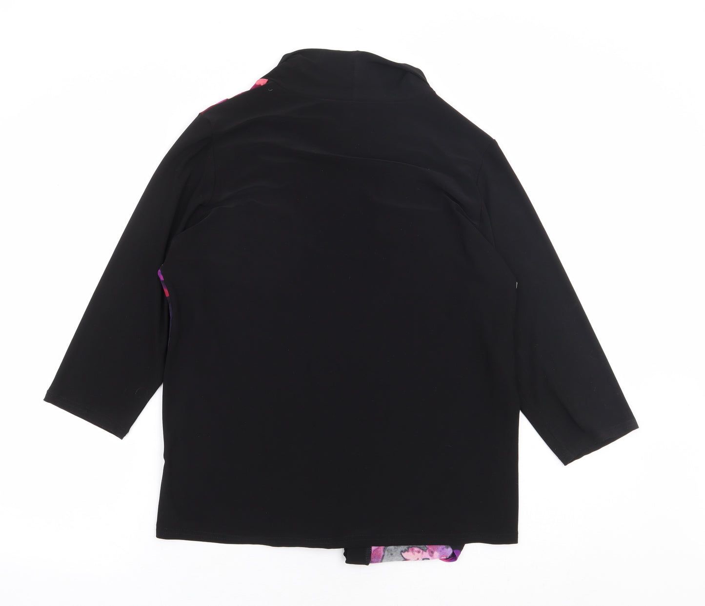 Sarah Hamilton Womens Multicoloured V-Neck Floral Polyester Cardigan Jumper Size 16 - Waterfall Design