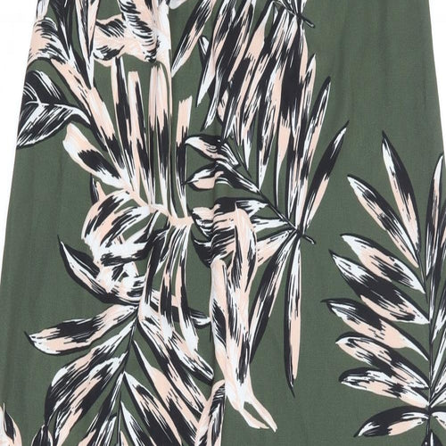 Select Womens Green Floral Polyester Maxi Size 12 Off the Shoulder Pullover