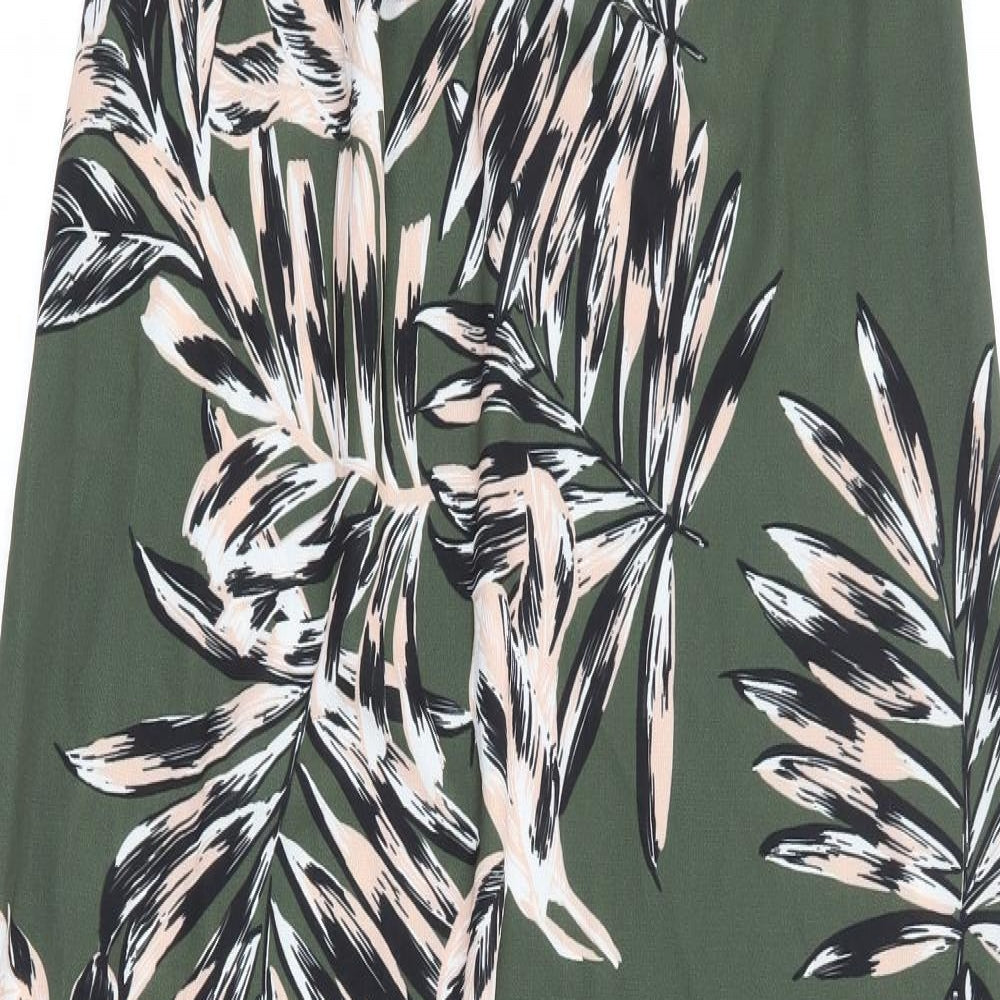 Select Womens Green Floral Polyester Maxi Size 12 Off the Shoulder Pullover