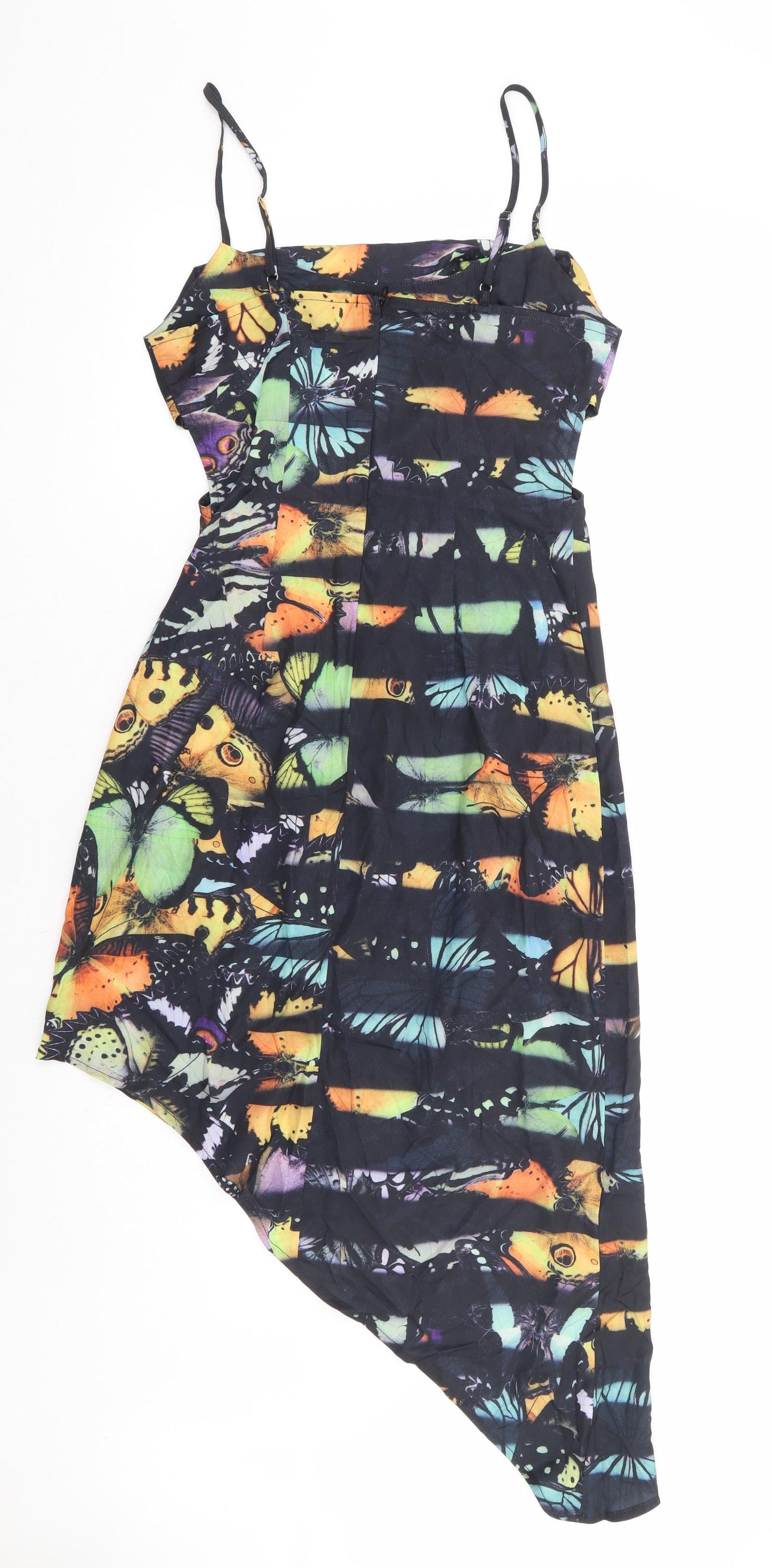 Cider Womens Multicoloured Geometric Polyester Bodycon Size S Square Neck Zip - Butterfly