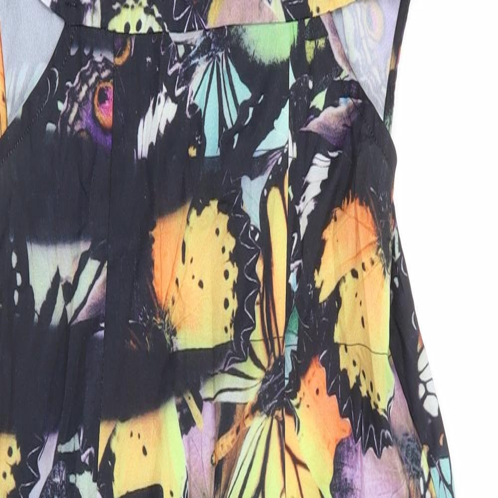 Cider Womens Multicoloured Geometric Polyester Bodycon Size S Square Neck Zip - Butterfly