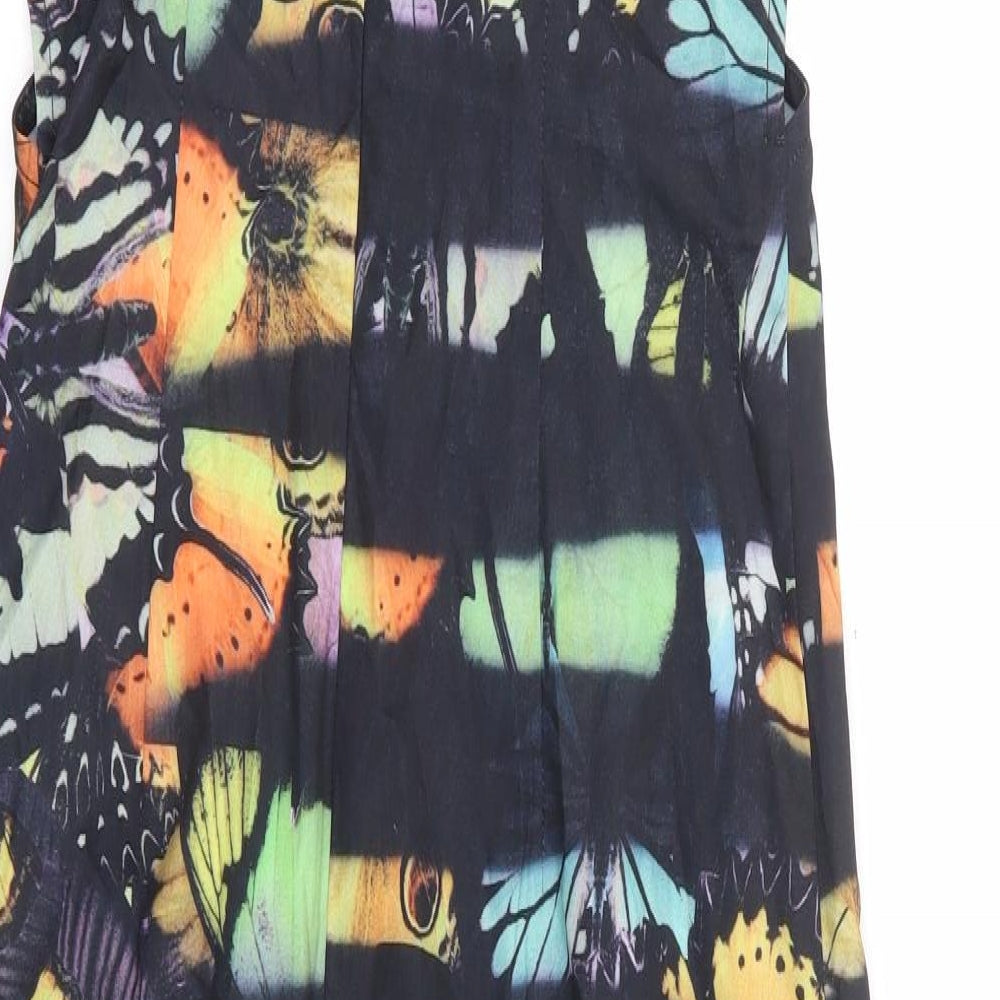 Cider Womens Multicoloured Geometric Polyester Bodycon Size S Square Neck Zip - Butterfly