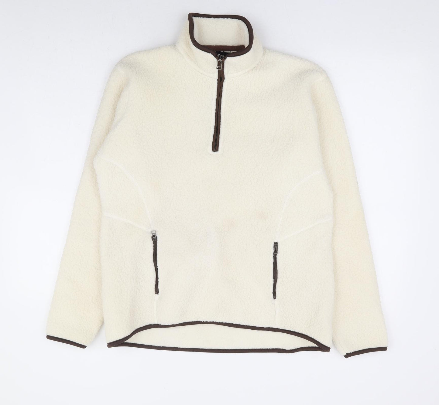Peter Storm Womens Ivory Polyester Pullover Sweatshirt Size 12 Zip