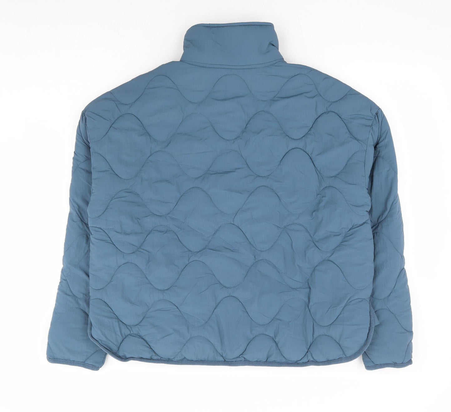 Marks and Spencer Womens Blue Quilted Jacket Size 10 Zip