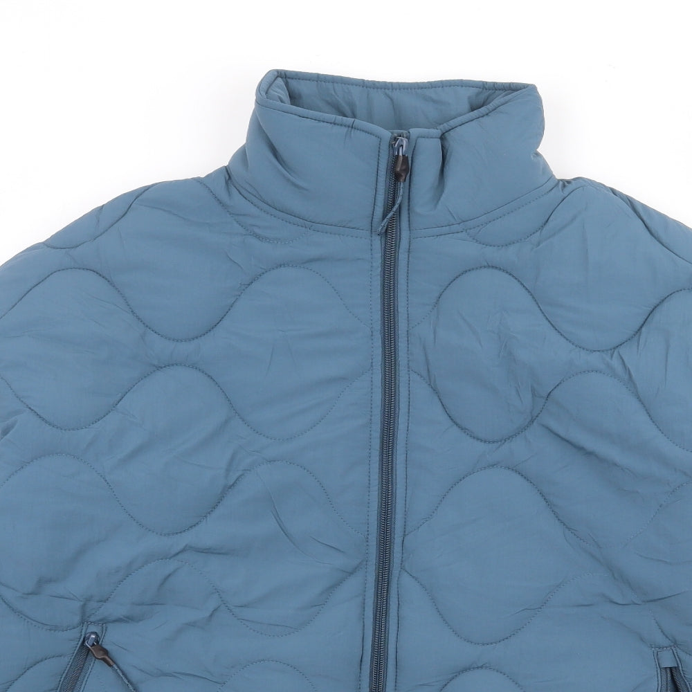 Marks and Spencer Womens Blue Quilted Jacket Size 10 Zip