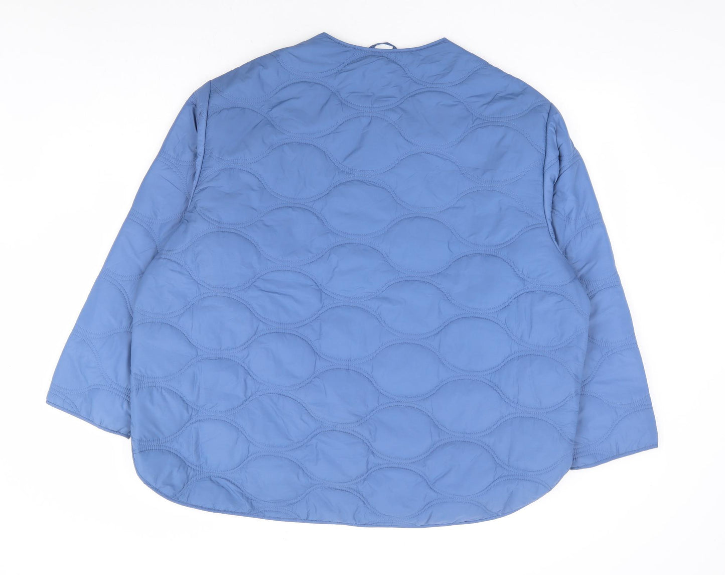Per Una Womens Blue Quilted Jacket Size 20 Snap