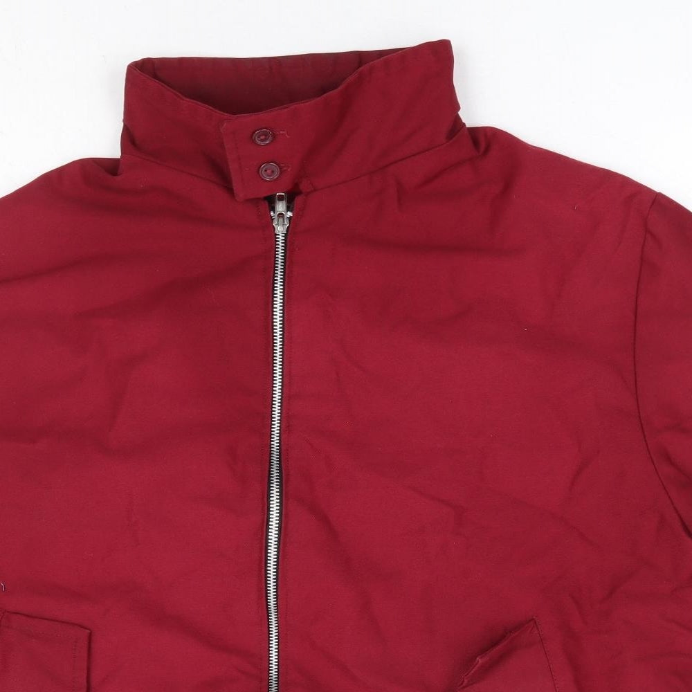 Preworn Mens Red Bomber Jacket Jacket Size S Zip