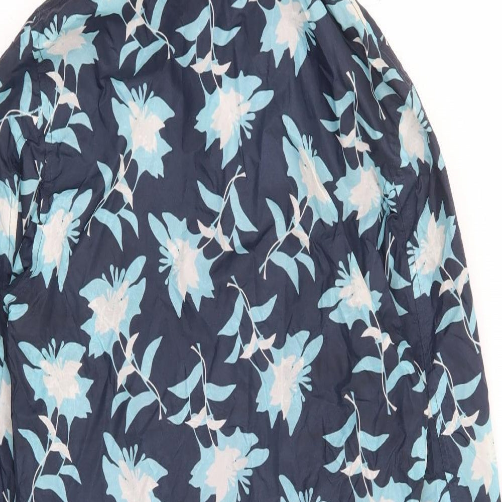 Peter Storm Womens Blue Floral Anorak Jacket Size 8 Button