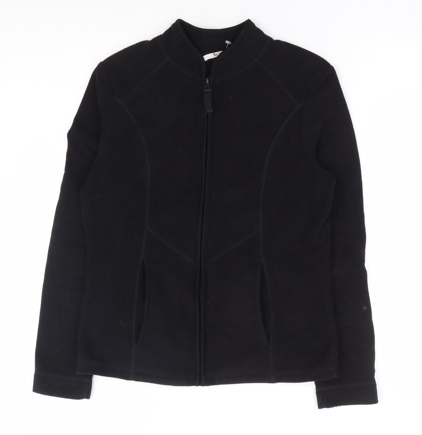 TU Womens Black Polyester Full Zip Sweatshirt Size 10 Zip