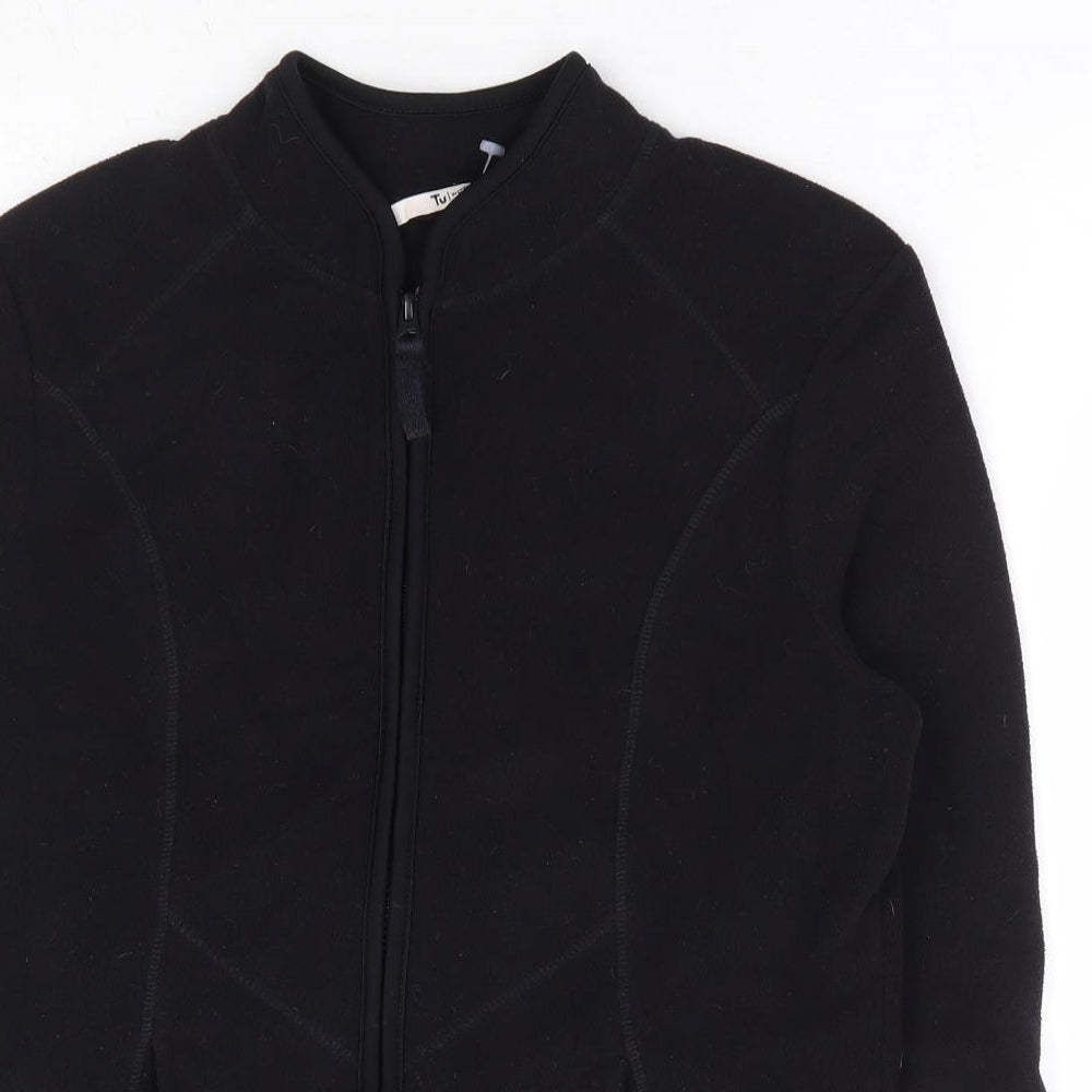 TU Womens Black Polyester Full Zip Sweatshirt Size 10 Zip