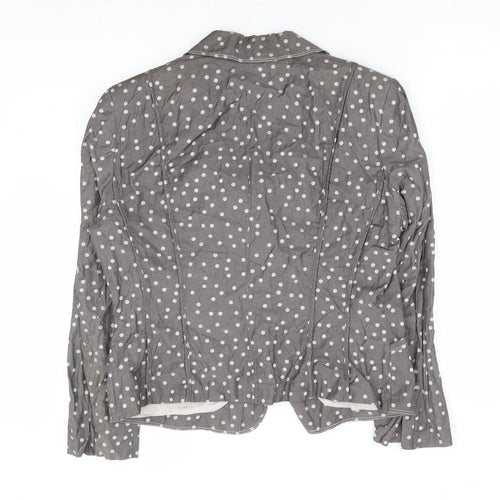 Gerry Weber Womens Grey Polka Dot Jacket Blazer Size 14 Button