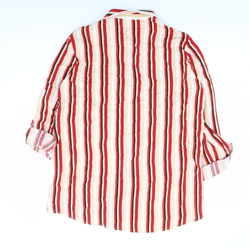 Pimpkie Womens Multicoloured Striped Viscose Basic Button-Up Size 10 Collared