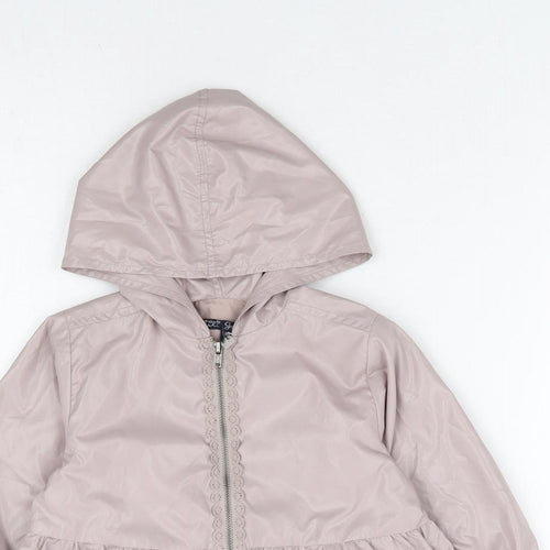 Lili Gaufrette Girls Beige Parka Jacket Size 18 Months Zip - Tiered
