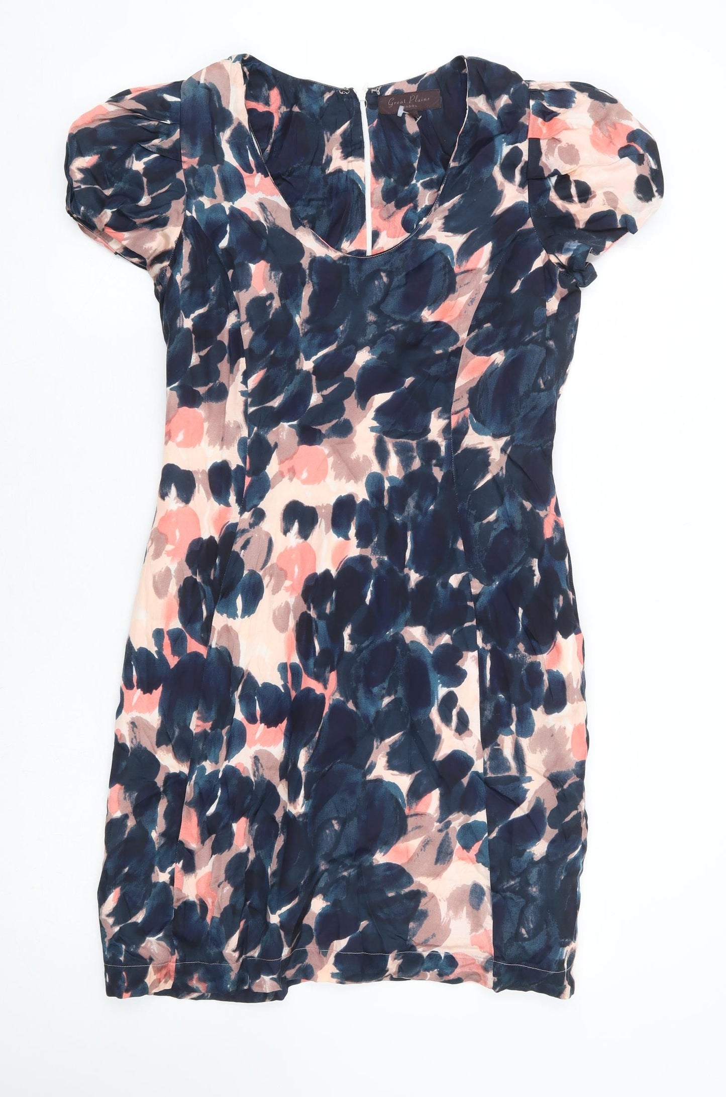 Great Plains Womens Multicoloured Geometric Rayon A-Line Size M Scoop Neck Zip