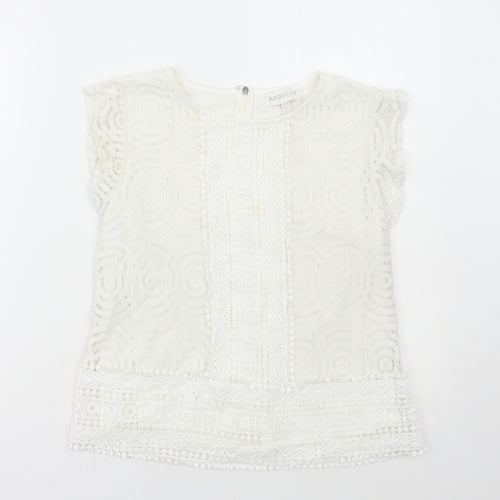 Apricot Womens White Polyamide Basic Tank Size 10 Round Neck