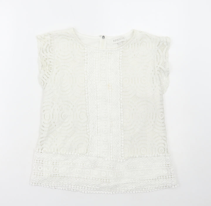 Apricot Womens White Polyamide Basic Tank Size 10 Round Neck