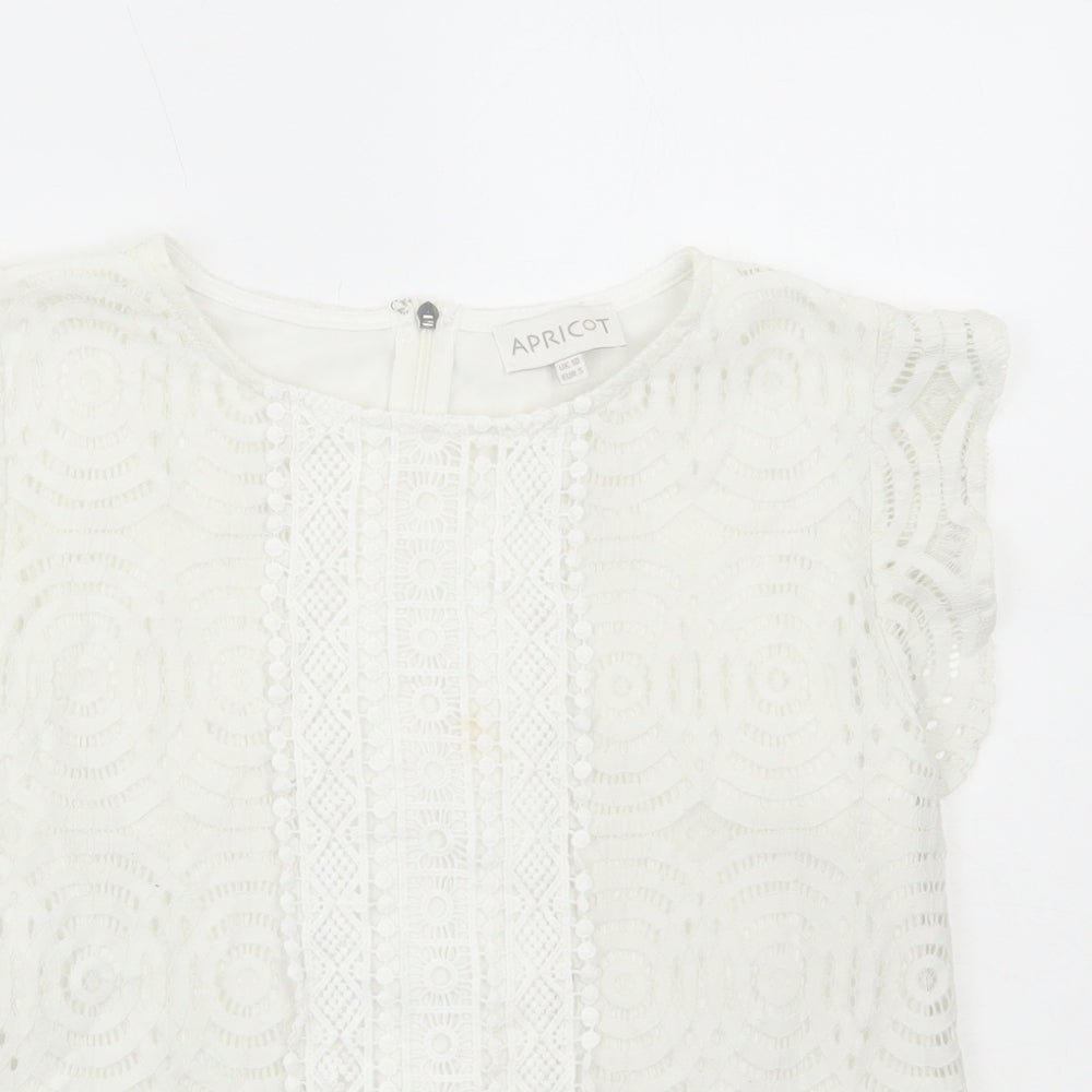 Apricot Womens White Polyamide Basic Tank Size 10 Round Neck