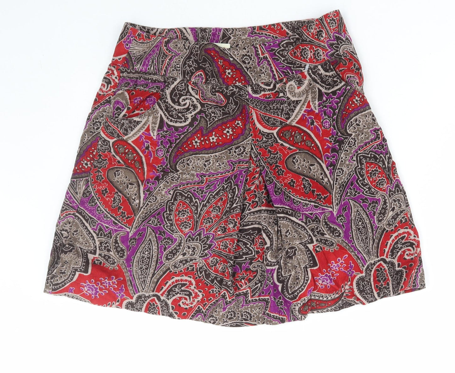 Monsoon Womens Multicoloured Paisley Viscose Mini Skirt Size 10 Zip