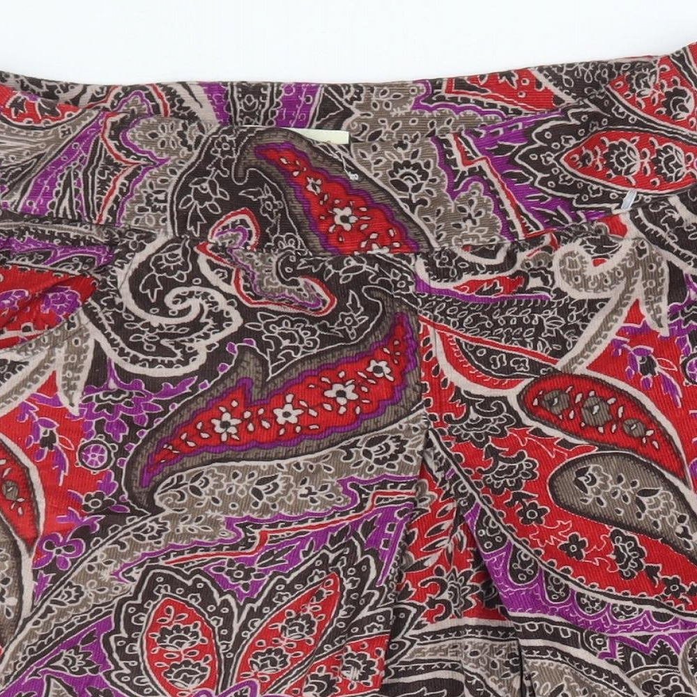 Monsoon Womens Multicoloured Paisley Viscose Mini Skirt Size 10 Zip
