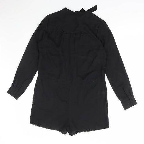 Limited Edition Womens Black Polyester Playsuit One-Piece Size 12 Button