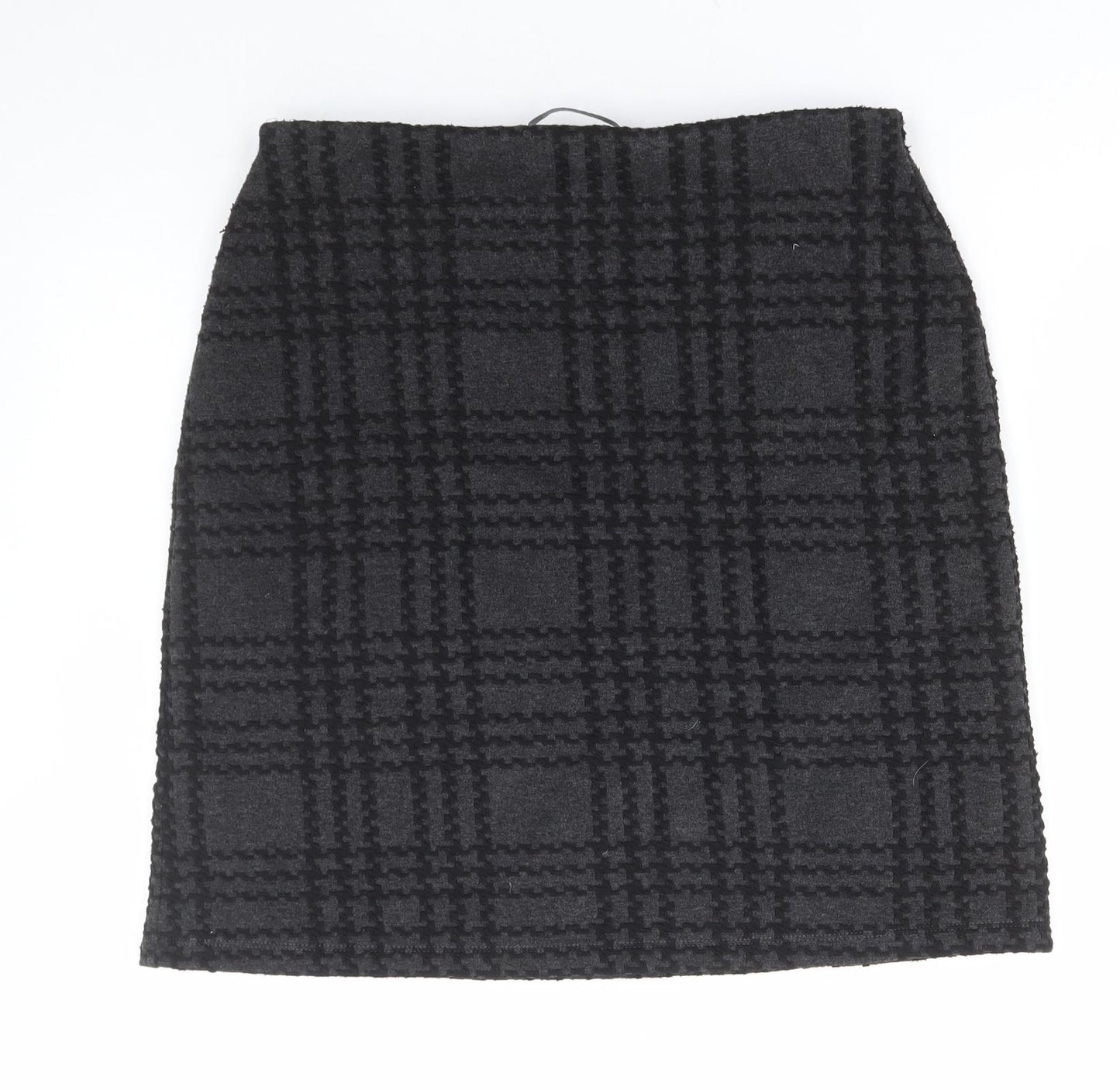 Marks and Spencer Womens Grey Plaid Polyester Mini Skirt Size 12