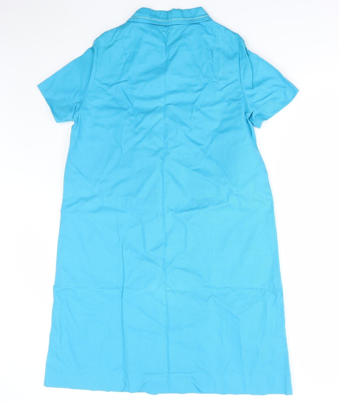 Devonshire Lady Womens Blue Cotton A-Line Size 18 Collared Zip
