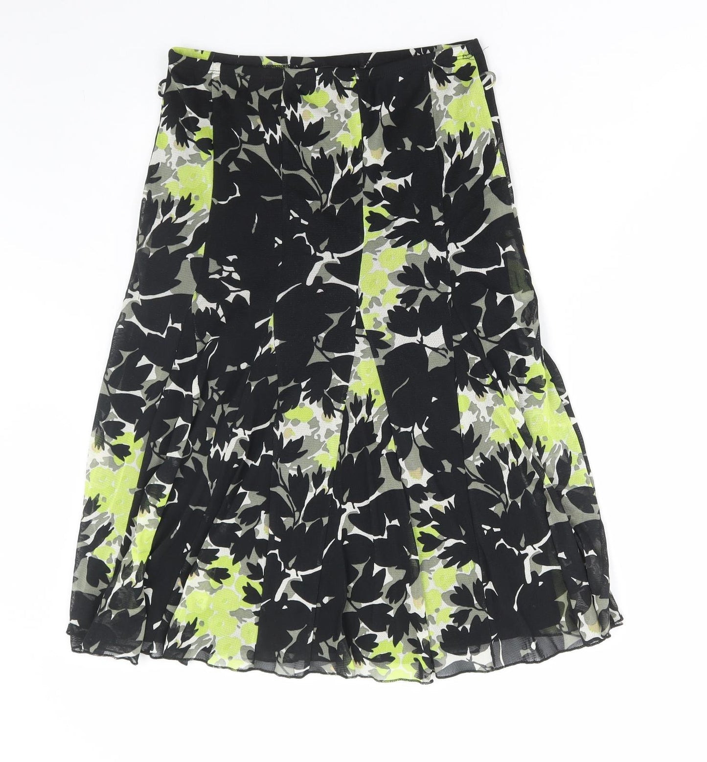 Marks and Spencer Womens Multicoloured Floral Polyester Flare Skirt Size 10