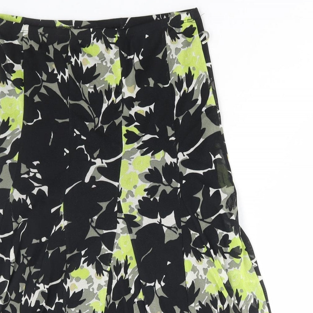Marks and Spencer Womens Multicoloured Floral Polyester Flare Skirt Size 10