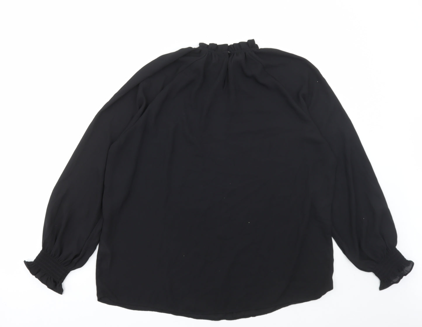 Primark Womens Black Polyester Basic Blouse Size 14 High Neck