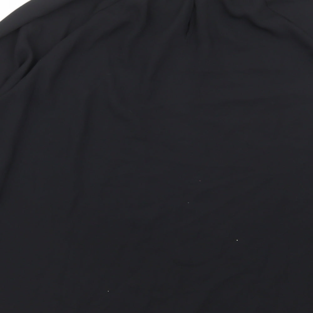 Primark Womens Black Polyester Basic Blouse Size 14 High Neck
