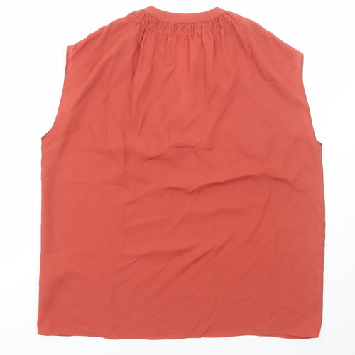 TU Womens Brown Polyester Basic Tank Size 12 V-Neck