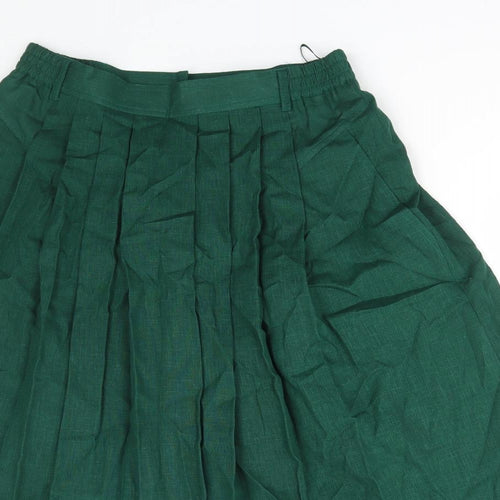 Lodenfrey Womens Green Linen Flare Skirt Size 32 in Button