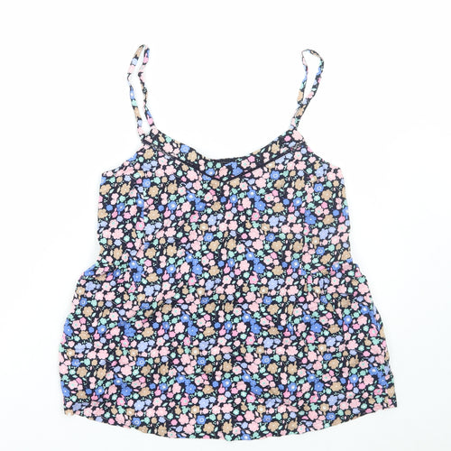Marks and Spencer Womens Blue Floral Viscose Camisole Tank Size 8 V-Neck