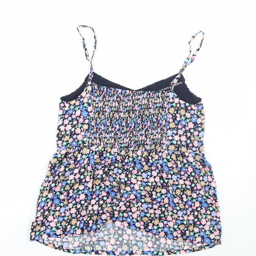 Marks and Spencer Womens Blue Floral Viscose Camisole Tank Size 8 V-Neck