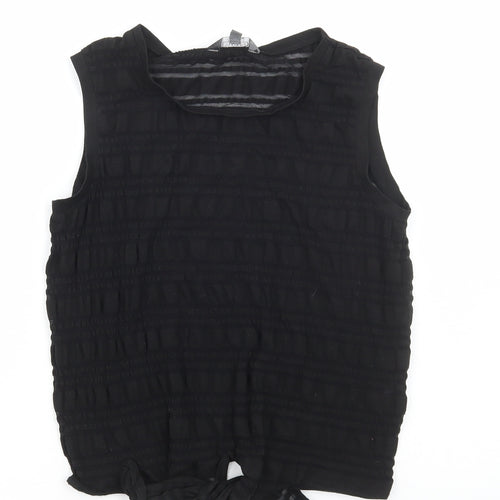 Limited Collection Womens Black Polyester Basic Tank Size 14 Round Neck