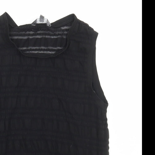Limited Collection Womens Black Polyester Basic Tank Size 14 Round Neck
