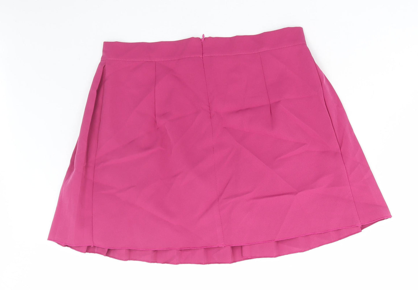 Boohoo Womens Pink Polyester Mini Skirt Size 14 Zip