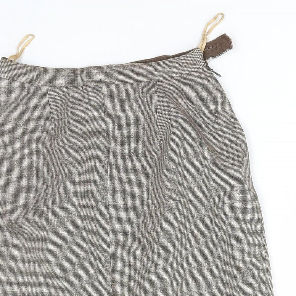 Preworn Womens Blue Polyester Mini Skirt Size 24 in Zip