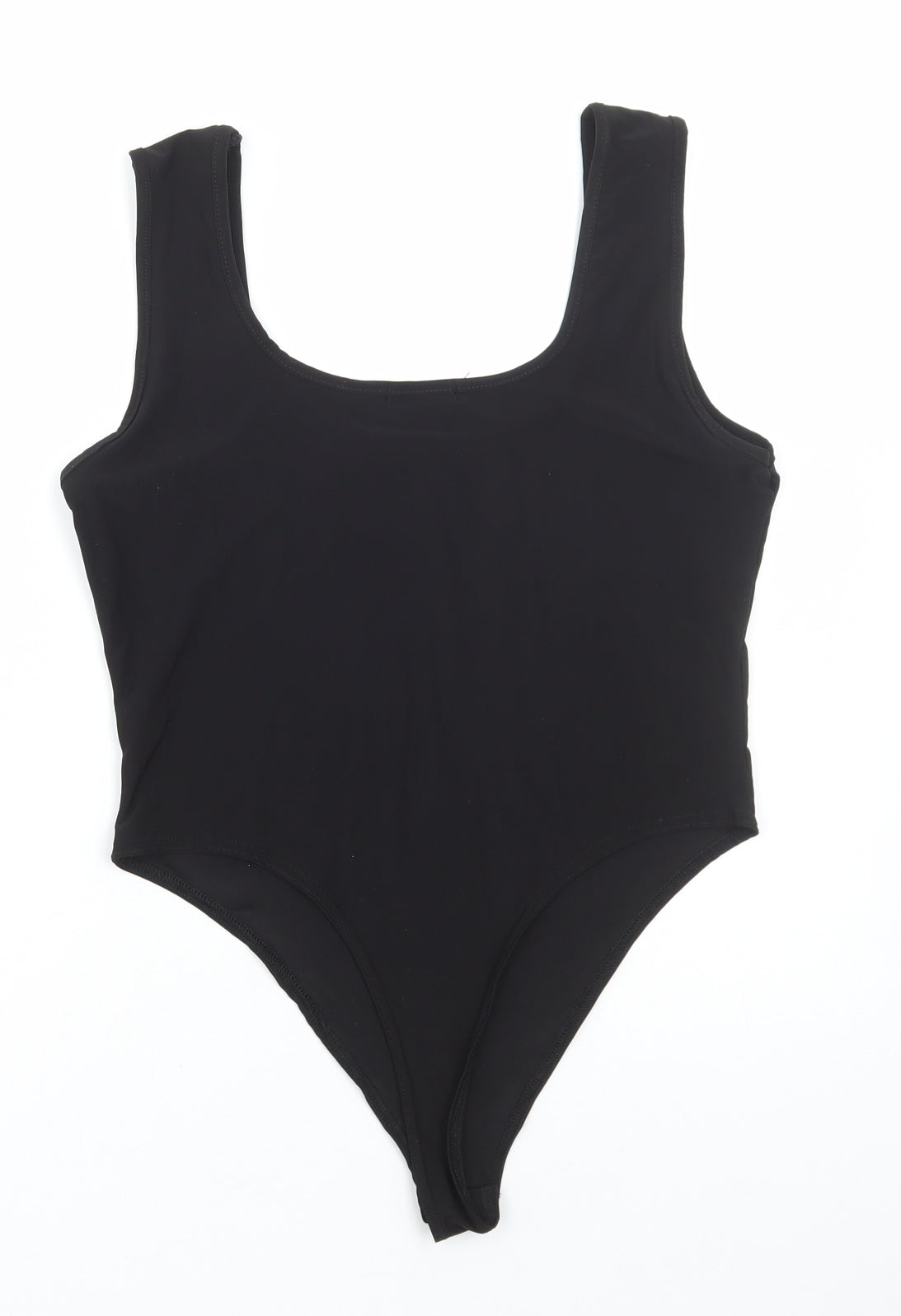 Boohoo Womens Black Polyester Bodysuit One-Piece Size 14 Snap