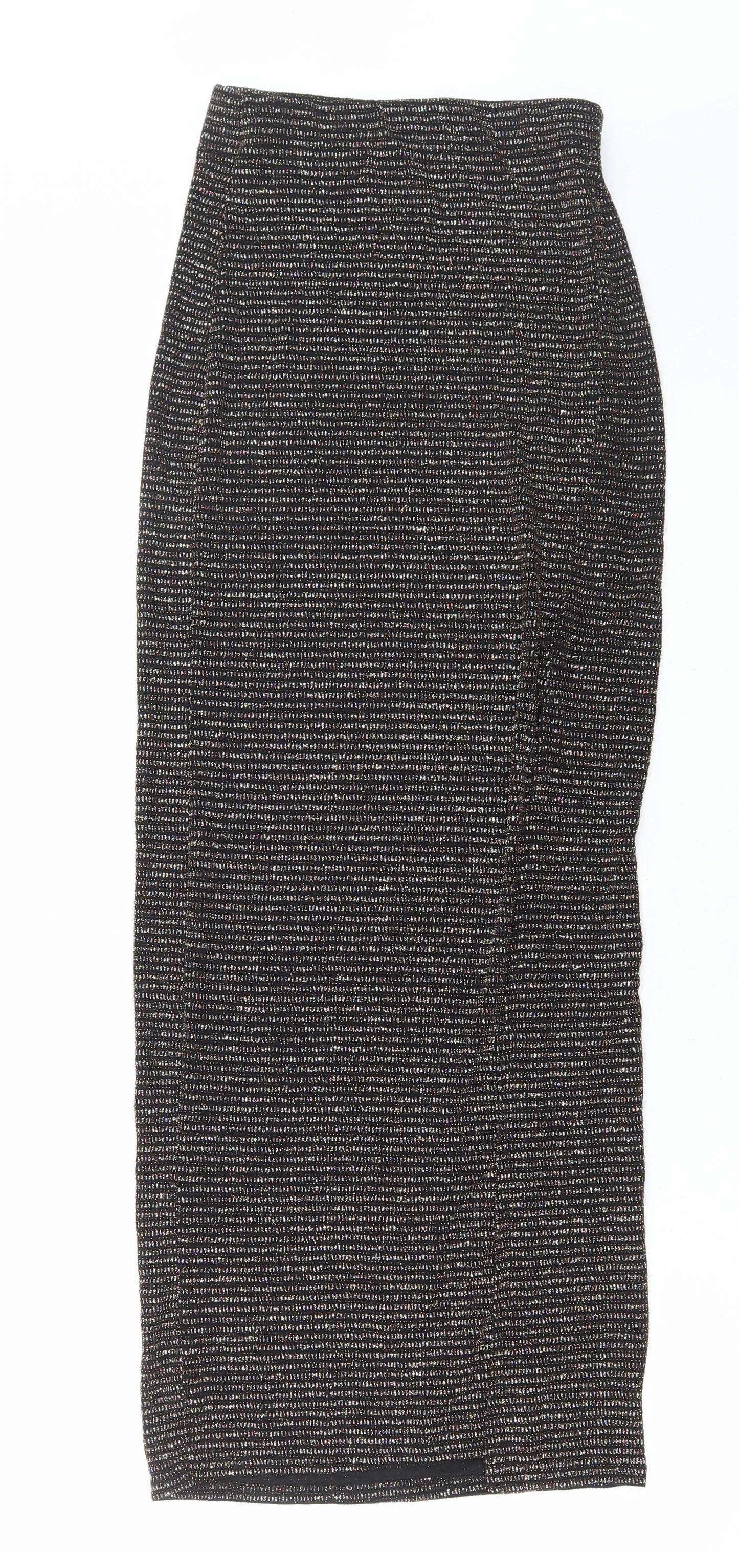 Miss Selfridge Womens Black Polyamide Maxi Skirt Size 4