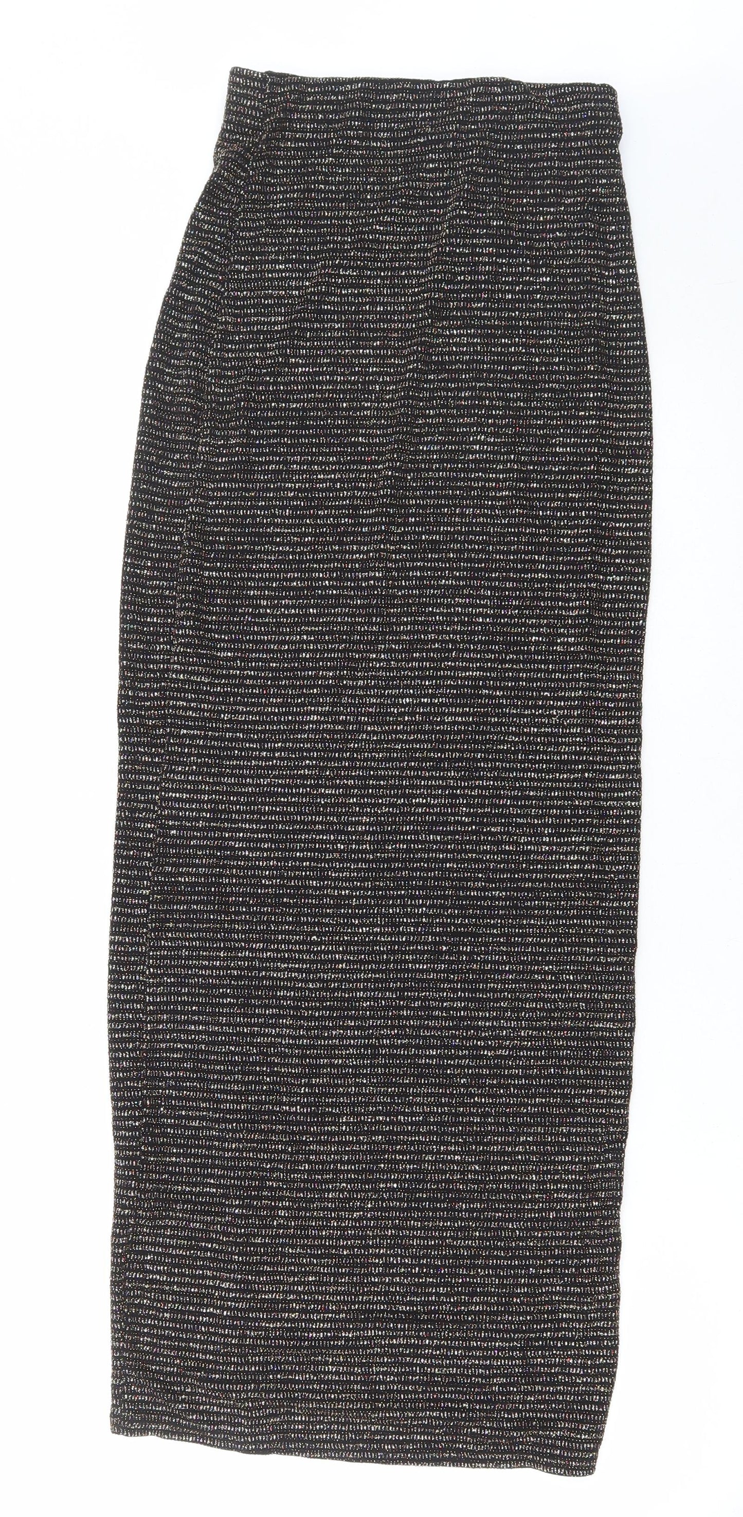 Miss Selfridge Womens Black Polyamide Maxi Skirt Size 4